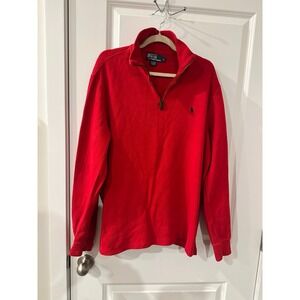 Polo Ralph Lauren 1/4 Zip Pull Over Men's Size L Red
